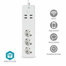 Nedis Smart Stekkerdoos 3× Randaarde + 4× USB | 3680 W