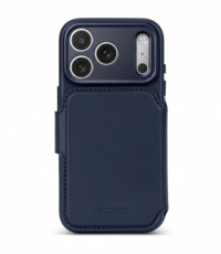 Donkerblauw Decoded Leren Hoesje met Afneembare Wallet voor iPhone 18 Pro Max