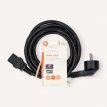 3 m Nedis Stroomkabel - Type F - IEC C13 gehoekt - Zwart