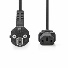 3 m Nedis Stroomkabel - Type F - IEC C13 gehoekt - Zwart